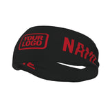 Custom Black Red Sports headband
