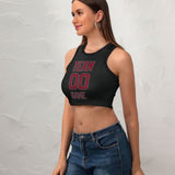 Custom Black Crimson Red Sleeveless Tank Top