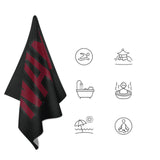 Custom Black Crimson Red Beach Towel
