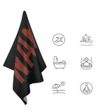 Custom Black Coral Red Beach Towel