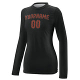 Custom Black Coral Red Women's Long-Sleeve Shirt