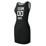Custom Black White Sleeveless Vest Dress