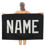 Custom Black White Beach Towel