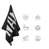 Custom Black White Beach Towel