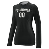 Custom Black White Women's Long-Sleeve Shirt
