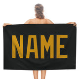 Custom Black Yellow Beach Towel