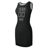 Custom Black Dark Grey Sleeveless Vest Dress
