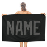 Custom Black Dark Grey Beach Towel