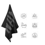 Custom Black Dark Grey Beach Towel