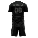 Custom Black Dark Grey Soccer Jersey