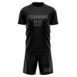 Custom Black Dark Grey Soccer Jersey
