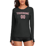 Custom Black Light Pink Women's Long-Sleeve Shirt
