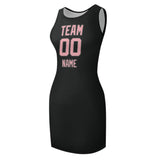 Custom Black Light Pink Sleeveless Vest Dress