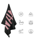 Custom Black Light Pink Beach Towel