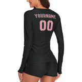 Custom Black Light Pink Women's Long-Sleeve Shirt