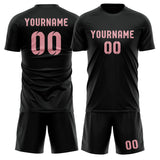 Custom Black Light Pink Soccer Jersey