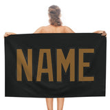 Custom Black Khaki Beach Towel
