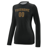 Custom Black Khaki Women's Long-Sleeve Shirt