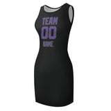 Custom Black Light Purple Sleeveless Vest Dress