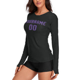 Custom Black Light Purple Women's Long-Sleeve Shirt