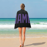Custom Black Light Purple Beach Towel