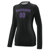 Custom Black Light Purple Women's Long-Sleeve Shirt
