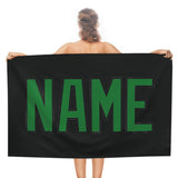 Custom Black Emerald Green Beach Towel