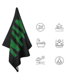 Custom Black Emerald Green Beach Towel