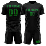 Custom Black Emerald Green Soccer Jersey