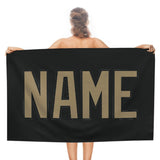 Custom Black Light Khaki Beach Towel