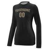 Custom Black Light Khaki Women's Long-Sleeve Shirt