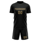Custom Black Light Khaki Soccer Jersey