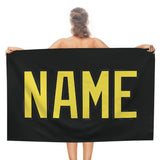 Custom Black Light Yellow Beach Towel