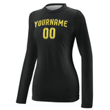 Custom Black Light Yellow Women's Long-Sleeve Shirt