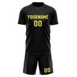 Custom Black Light Yellow Soccer Jersey