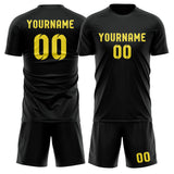 Custom Black Light Yellow Soccer Jersey