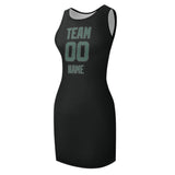 Custom Black Blue Green Sleeveless Vest Dress