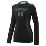 Custom Black Blue Green Women's Long-Sleeve Shirt