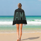 Custom Black Blue Green Beach Towel