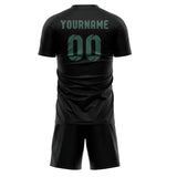 Custom Black Blue Green Soccer Jersey