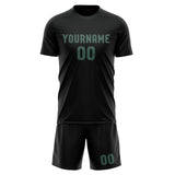 Custom Black Blue Green Soccer Jersey