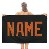 Custom Black Orange Beach Towel