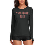 Custom Black Copper Rose Women's Long-Sleeve Shirt