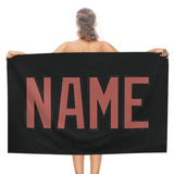 Custom Black Copper Rose Beach Towel