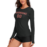 Custom Black Copper Rose Women's Long-Sleeve Shirt
