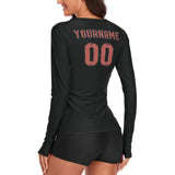 Custom Black Copper Rose Women's Long-Sleeve Shirt