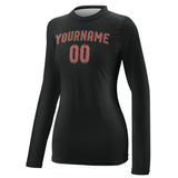 Custom Black Copper Rose Women's Long-Sleeve Shirt
