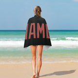 Custom Black Copper Rose Beach Towel