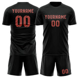 Custom Black Copper Rose Soccer Jersey