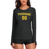 Custom Black Gold Women's Long-Sleeve Shirt